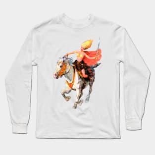 Power Girl Warrior Sword Horseback White Snow Retro Comics Vintage Woman Cover Fantastic Adventures Long Sleeve T-Shirt